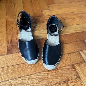 Ash Zania Black Espadrilles with Studded Ankle Strap